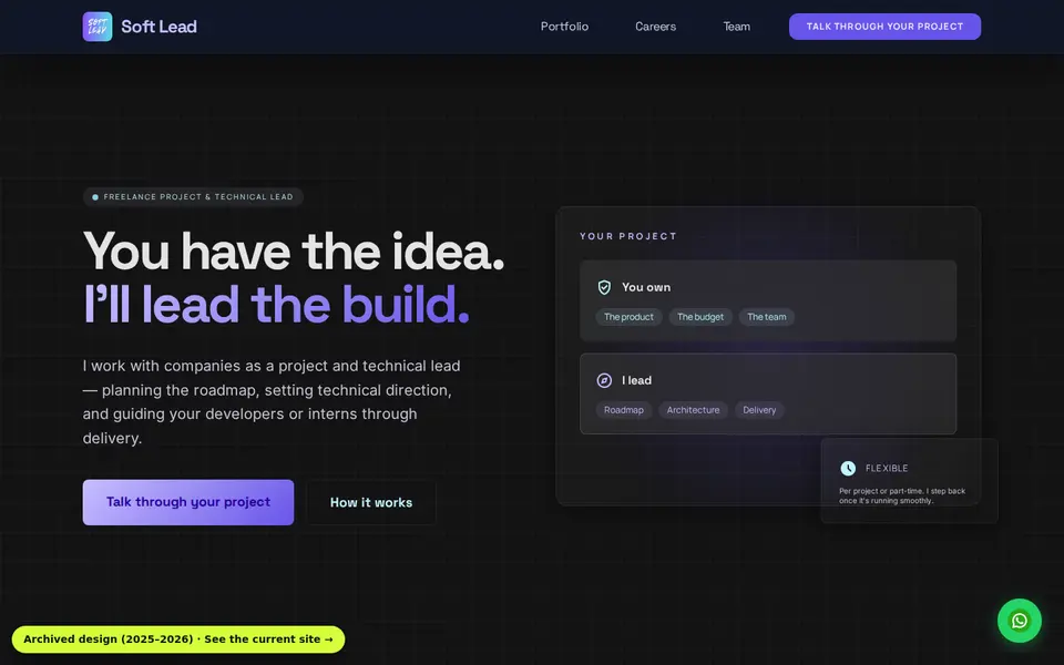 Soft Lead Solutions V2 homepage