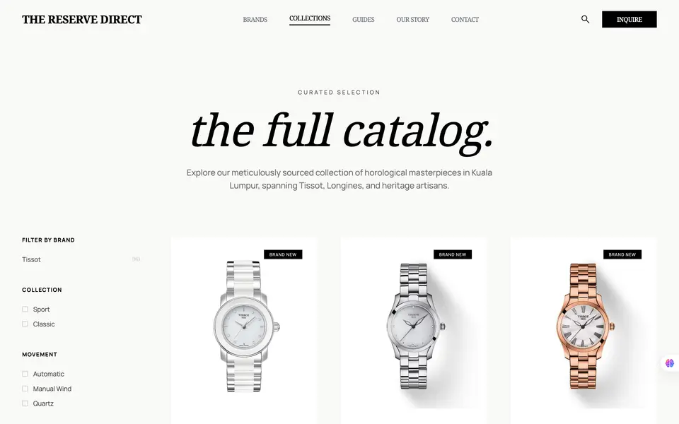 The Reserve Direct catalogue page