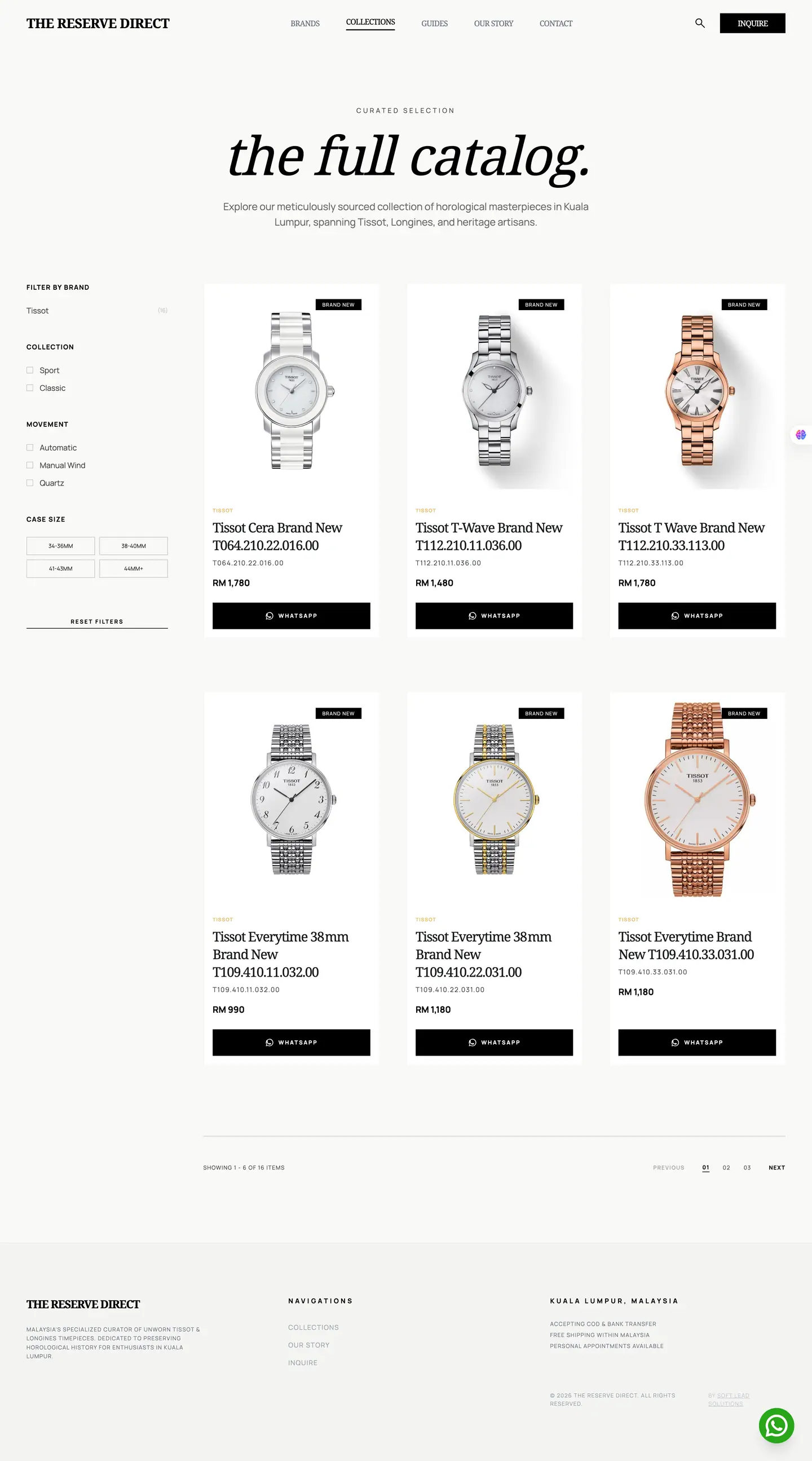 The Reserve Direct: Catalogue