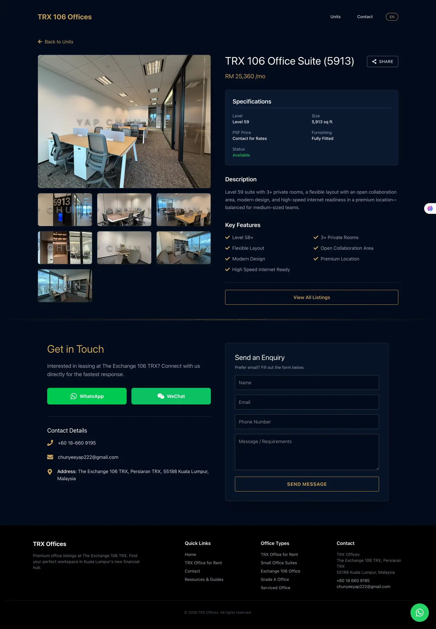 TRX 106 Offices: Office unit page